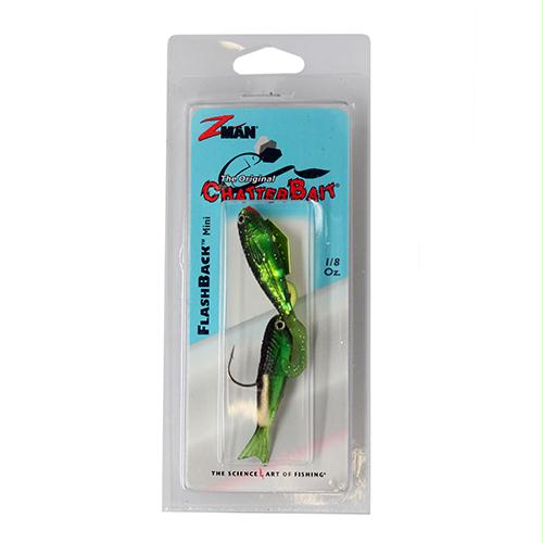 ChatterBait Flashback Mini Lures – 1-8 oz Weight, Chartreuse- Fire Tiger, Per 1