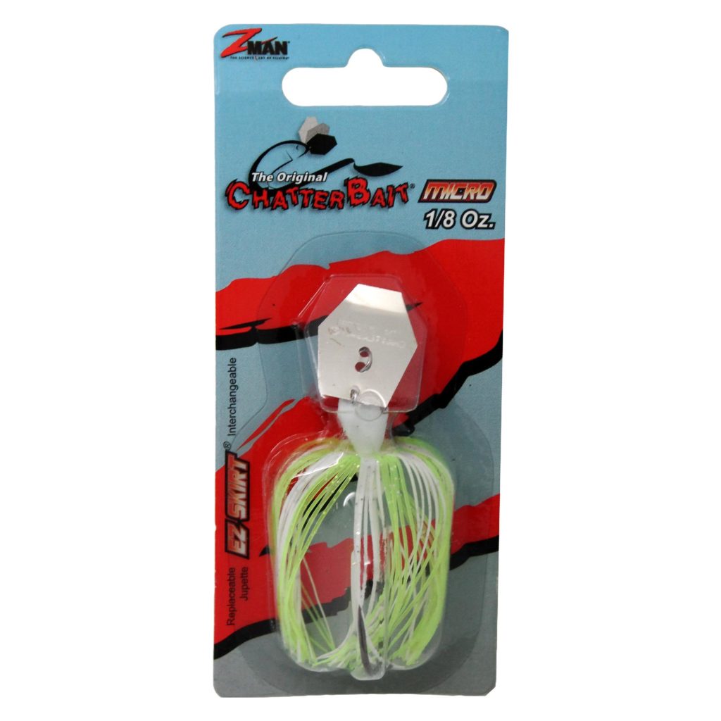 ChatterBait Micro Lures – 3″ Length, 1-8 oz Weight, Chartreuse-White, Per 1