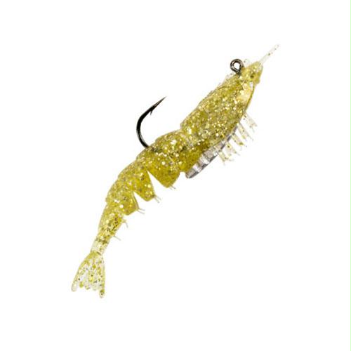 Rigged EZ ShrimpZ – 3 1-2″ Length, Gold Flake, Package of 2