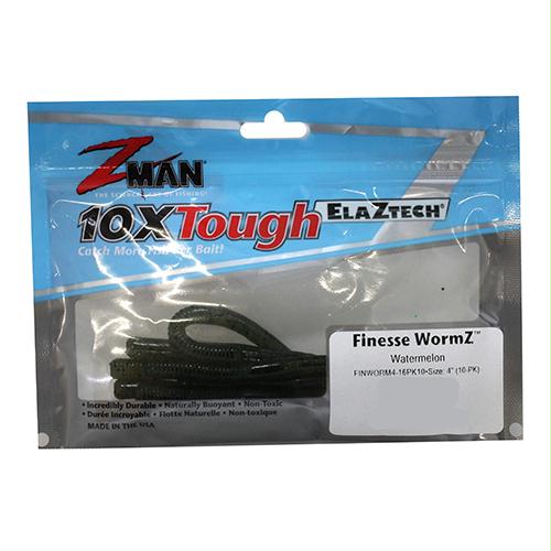 Finesse Wormz Lures – 4″ Length, Watermelon, Per 10