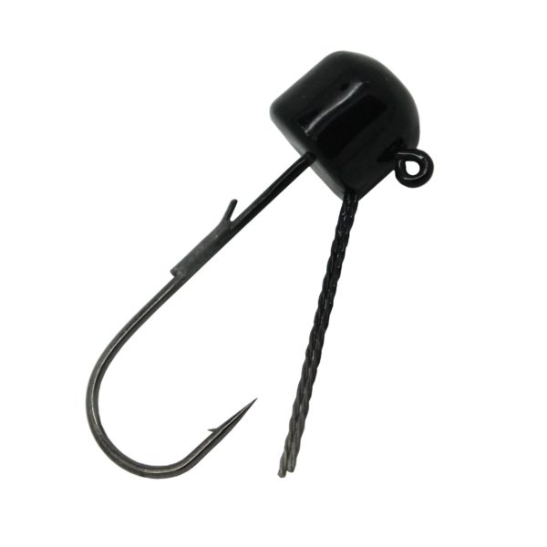 Finesse Shroomz Weedless Hooks – 1-5 oz Size, Black, Per 5