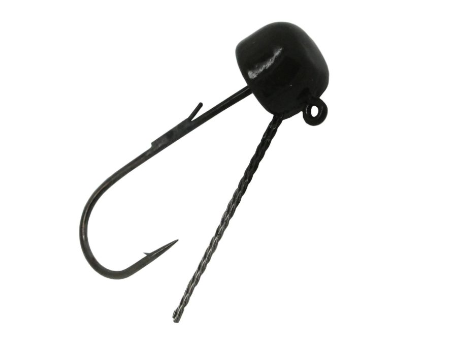 Finesse Shroomz Weedless Hooks – 1-6 oz Size, Green Pumpkin, Per 5