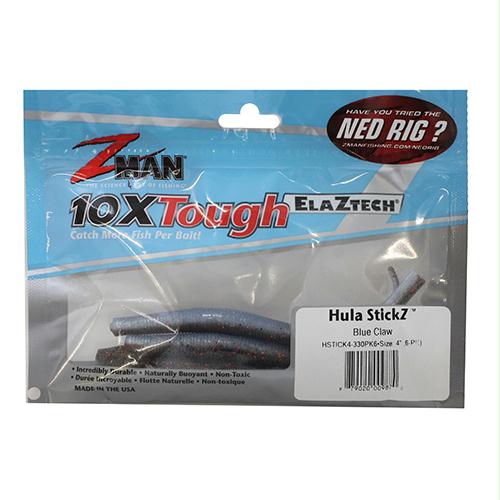 Hula Stickz Lures – 4″ Length, Blue Claw, Per 6