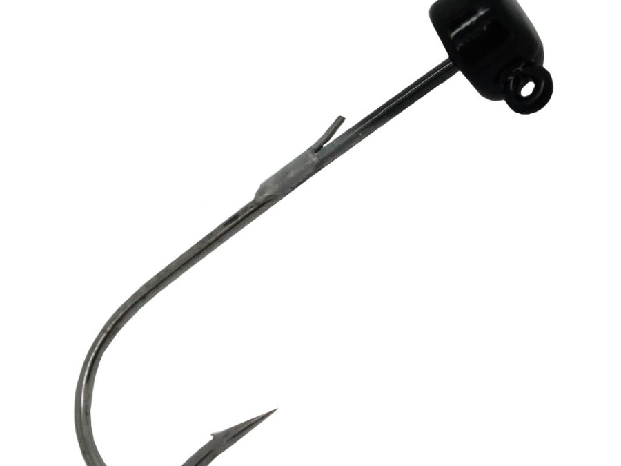 Power Finesse Shroomz Hooks – 1-10 oz Weight, 3-0 Hook, Black, Per 3