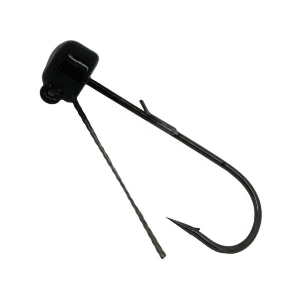 Power Finesse Shroomz Weedless Hooks – 1-6 oz Weight, 3-0 Hook, Black, Per 3