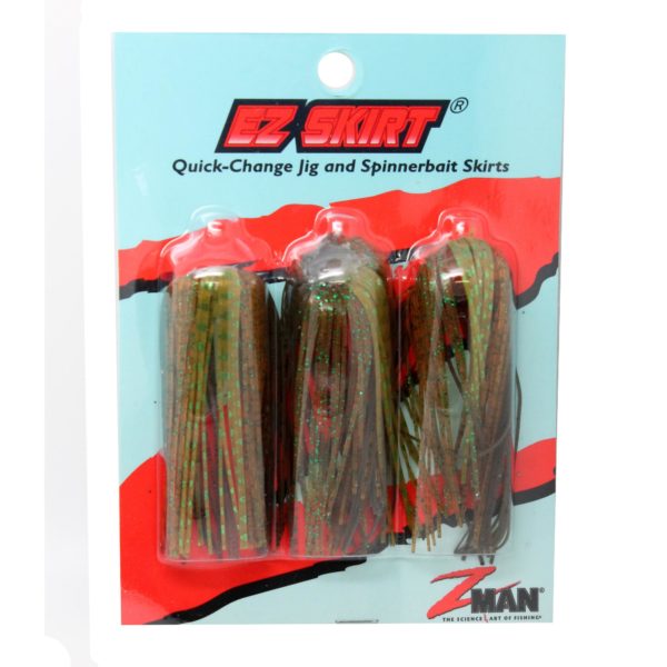 Ez Skirt Lures - 2 3-4" Size, Watermelon-Pumpkin Green, Per 3 Ez Skirt Lures – 2 3-4″ Size, Watermelon-Pumpkin Green, Per 3