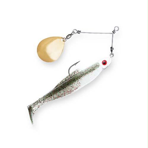 Diezel Spin Lure – 1-4 oz, Redbone, Gold-White Head, Package of 1