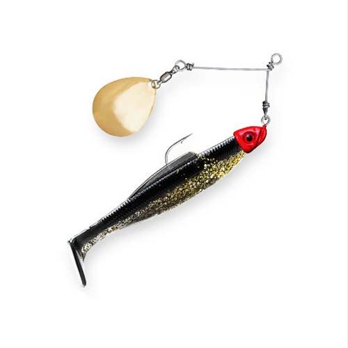 Diezel Spin Lure – 1-4 oz, Gold Rush, Gold-Red Head, Package of 1