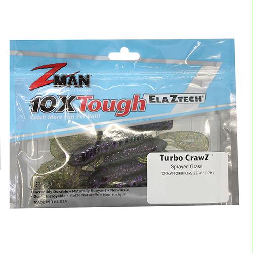 Turbo Crawz Lures – 4″ Length, Sprayed Grass, Per 6