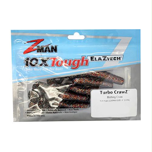 Turbo Crawz Lures – 4″ Length, Molting Craw, Per 6