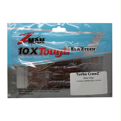 Turbo Crawz Lures – 4″ Length, Blue Claw, Per 6