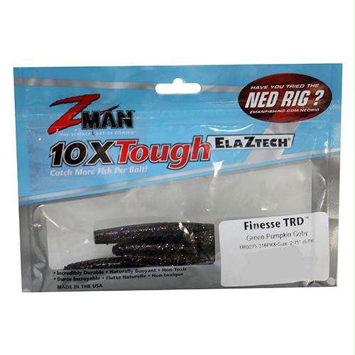 Finesse TRD Lures – 2 3-4″ Length, Green Pumpkin Goby, Per 8