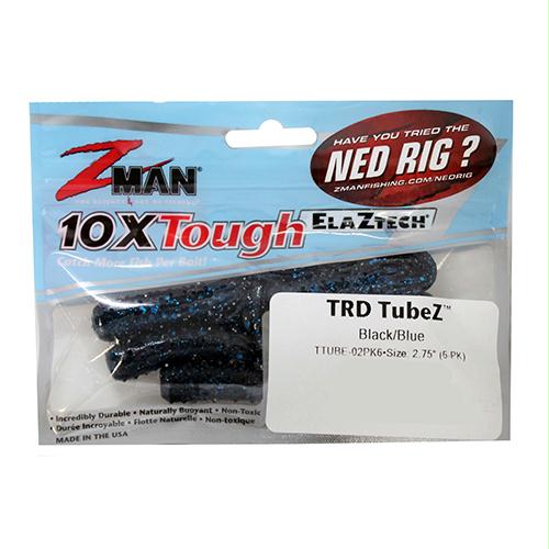 TRD Tubez Lures – 2 3-4″ Length, Black-Blue Flake, Per 6