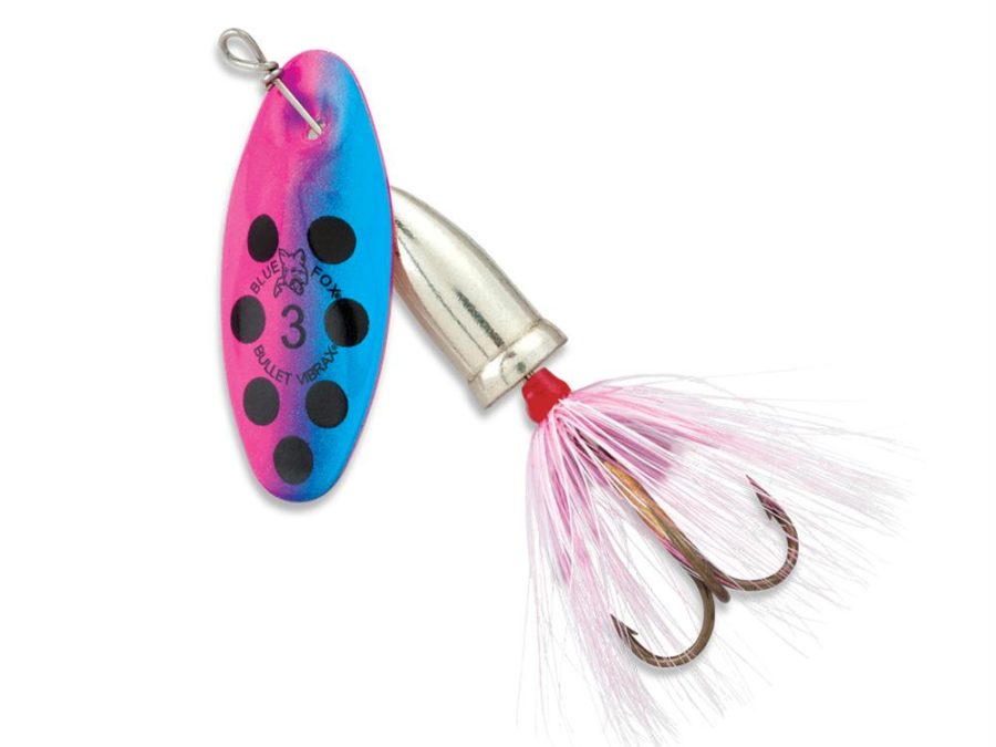 Vibrax Bullet Fly – 2 Blade Size, 1-4 oz, Rainbow Trout, Package of 1