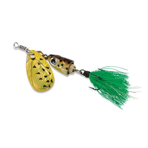 Vibrax Shallow Spinner – Freshwater, 3-16 oz, 2 Blade Size, Black Chartreuse, Package of 1