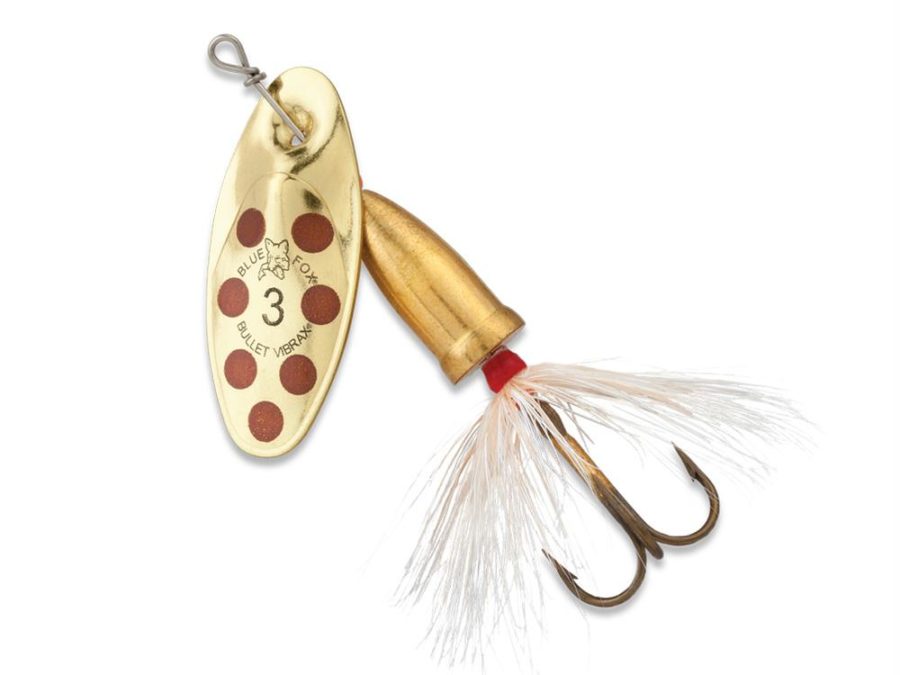 Vibrax Bullet Fly – 1 Blade Size, 3-16 oz, Gold-Brown, Package of 1