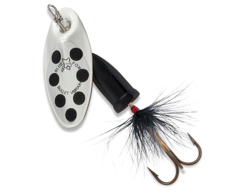 Vibrax Bullet Fly – 1 Blade Size, 3-16 oz, Silver-Black, Package of 1