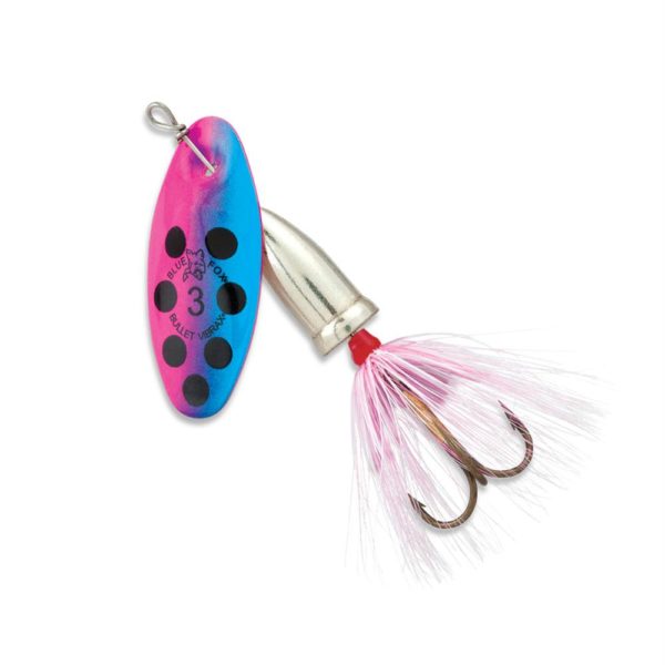 Vibrax Bullet Fly – 1 Blade Size, 3-16 oz, Rainbow Trout, Package of 1