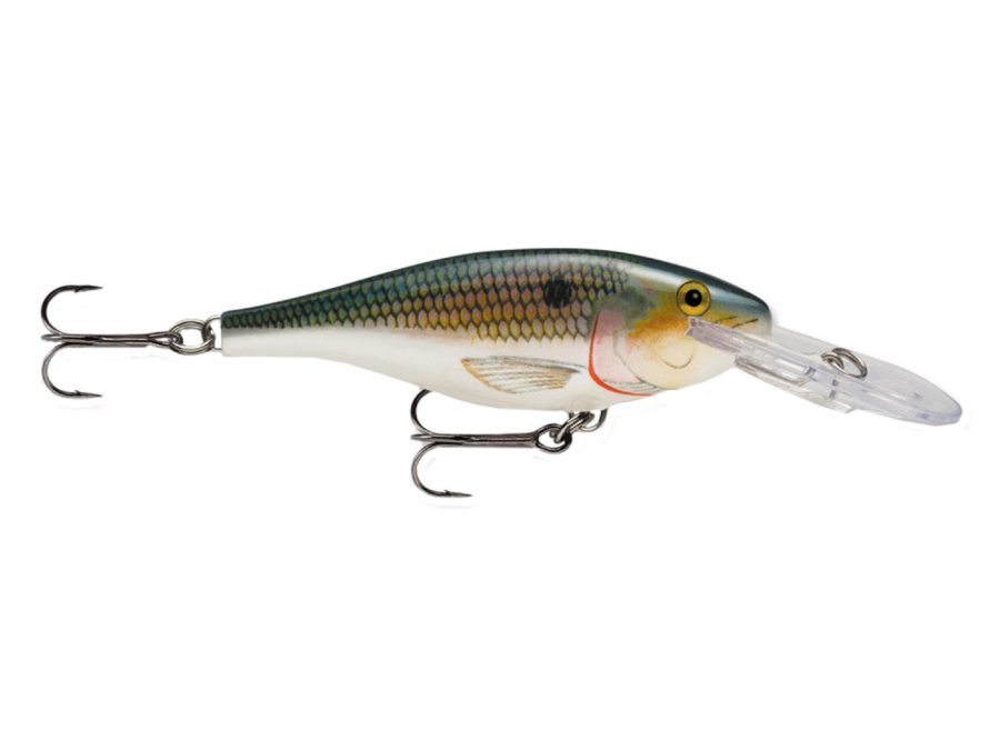 Shad Rap Lure – Size 05, 2″ Length, 4′-9′ Depth, 2 Number 8 Treble Hooks, Shad, Per 1