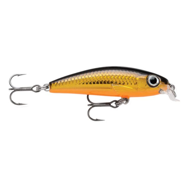 Ultra Light Minnow Lure – Size 06, 2 1-2″ Length, 2′-3′ Depth, 2 Number 8 Treble Hooks, Gold, Per 1