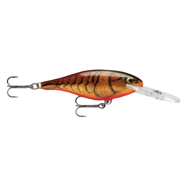 Shad Rap Lure – Freshwater, Size 07, 2 3-4″ Length, 5′-11′ Depth, Dk Brown Crawdad, Package of 1