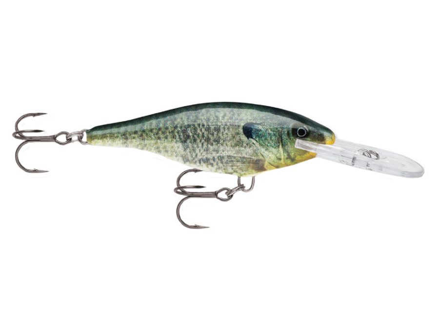 Shad Rap Lure – Size 05, 2″ Length, 4′-9′ Depth, 2 Number 8 Treble Hooks, Live Bluegill, Per 1