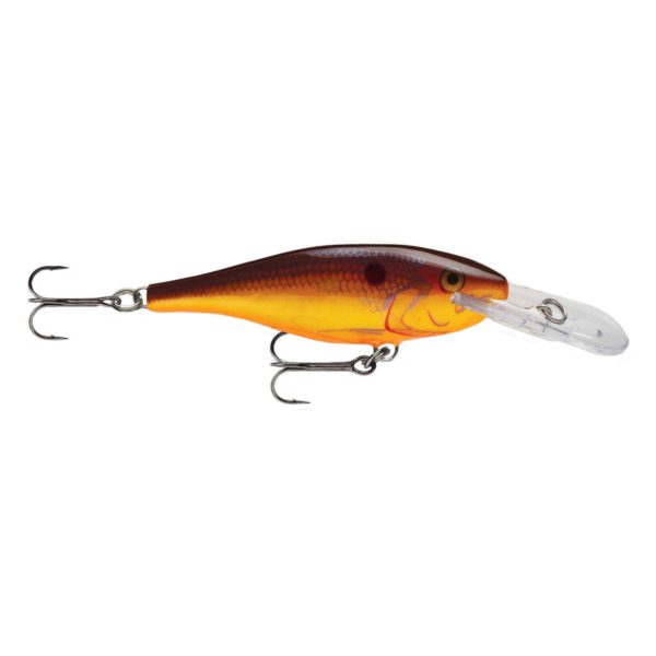 Shad Rap Lure – Size 05, 2″ Length, 4′-9′ Depth, 2 Number 8 Treble Hooks, Crawdad, Per 1