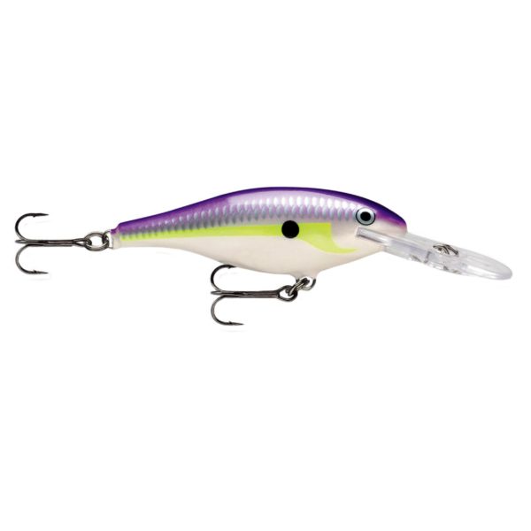 Shad Rap Lure – Size 05, 2″ Length, 4′-9′ Depth, 2 Number 8 Treble Hooks, Regal Shad, Per 1