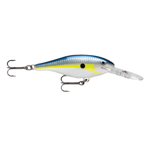 Shad Rap Lure – Size 05, 2″ Length, 4′-9′ Depth, 2 Number 8 Treble Hooks, Helsinki Shad, Per 1