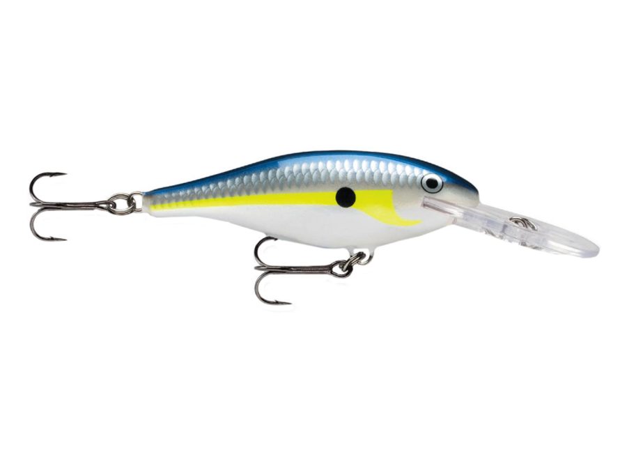 Shad Rap Lure – Size 05, 2″ Length, 4′-9′ Depth, 2 Number 8 Treble Hooks, Helsinki Shad, Per 1