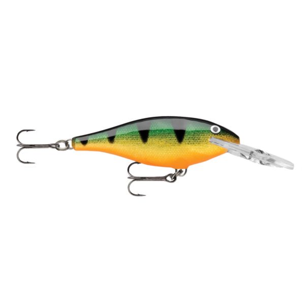 Shad Rap Lure – Size 05, 2″ Length, 4′-9′ Depth, 2 Number 8 Treble Hooks, Perch, Per 1