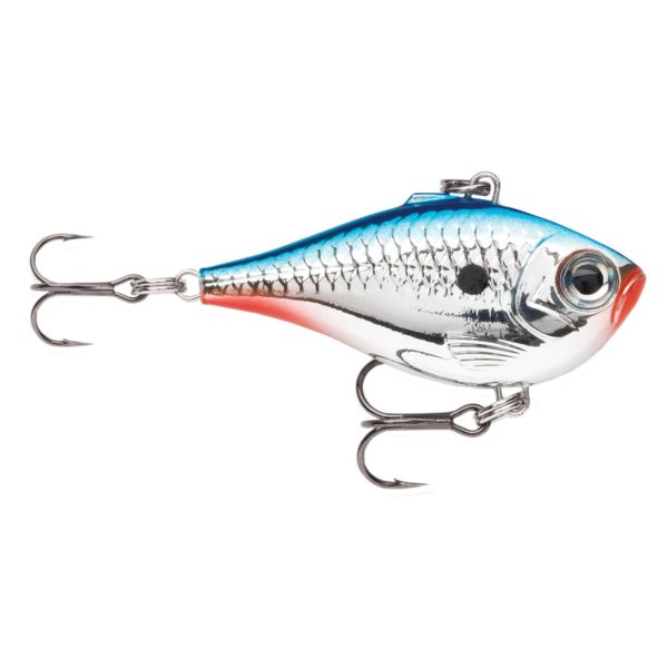 Ultra Light Rippin’ Rap Lure – Size 04, 1 1-2″ Length, Variable Depth, No 10-12 Treble Hook, Chrome Blue, Per 1