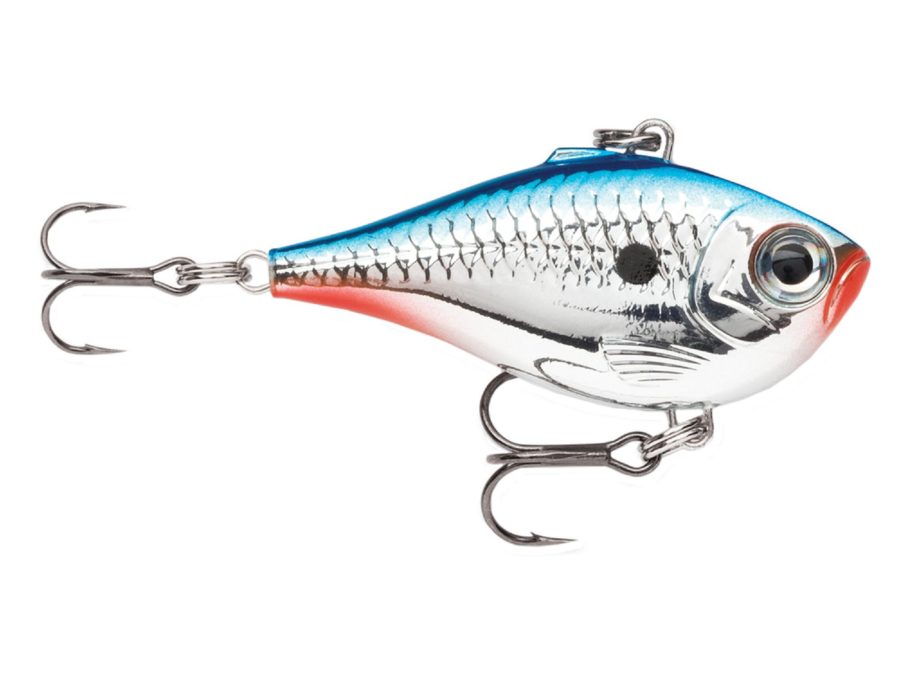 Ultra Light Rippin’ Rap Lure – Size 04, 1 1-2″ Length, Variable Depth, No 10-12 Treble Hook, Chrome Blue, Per 1