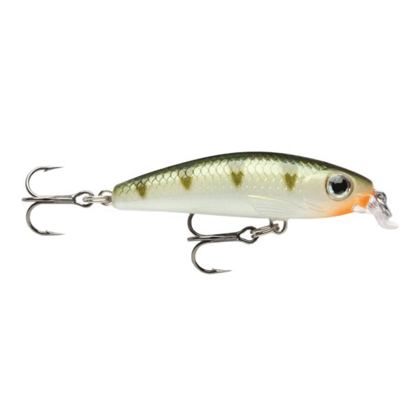 Ultra Light Minnow Lure – Size 06, 2 1-2″ Length, 2′-3′ Depth, 2 Number 8 Treble Hooks, Yellow Perc, Per 1