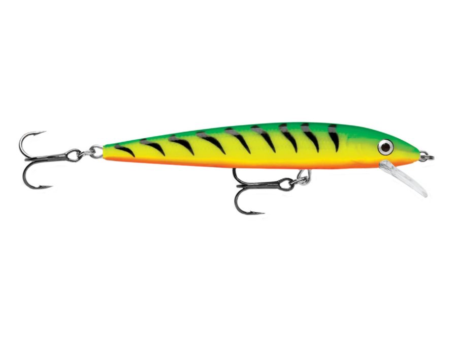 Husky Jerk Lure – Size 10, 4″ Length, 4’6′ Depth, 2 Number 5 Treble Hooks, Fire Tiger, Per 1