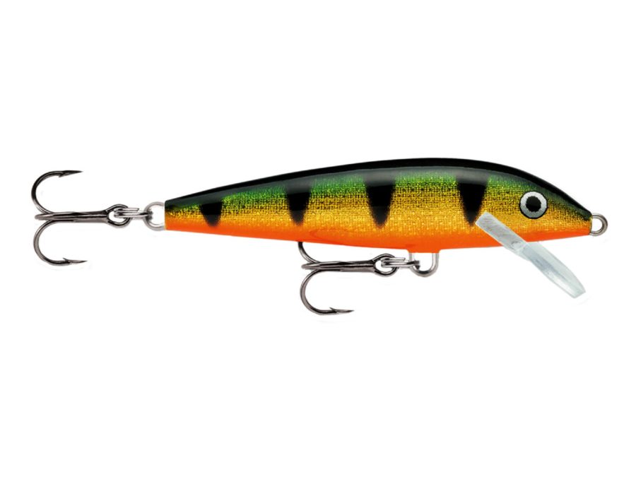 Original Floating Lure – Size 09, 3 1-2″ Length, 3′-5′ Depth, 2 Number 7 Treble Hooks, Perch, Per 1