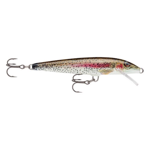 Original Floating Lure – Size 9, 3 1-2″ Length 3′-5′ Depth 2 No 7 Treble Hooks, Live Rainbow Trout, Per 1