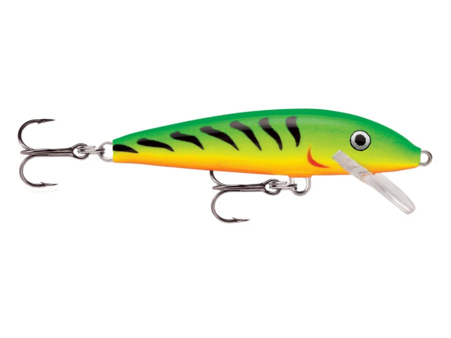 Original Floating Lure – Size 07, 2 3-4″ Length, 3′-5′ Depth, 2 Number 7 Treble Hooks, Fire Tiger, Per 1