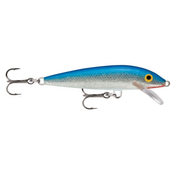 Original Floating Lure – Size 09, 3 1-2″ Length, 3′-5′ Depth, 2 Number 7 Treble Hooks, Blue, Per 1
