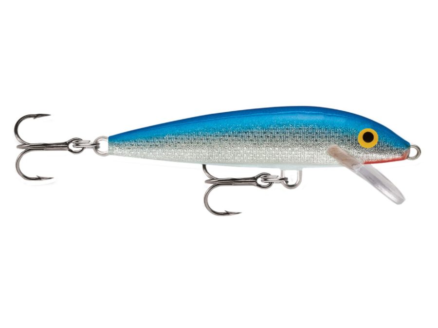 Original Floating Lure – Size 09, 3 1-2″ Length, 3′-5′ Depth, 2 Number 7 Treble Hooks, Blue, Per 1