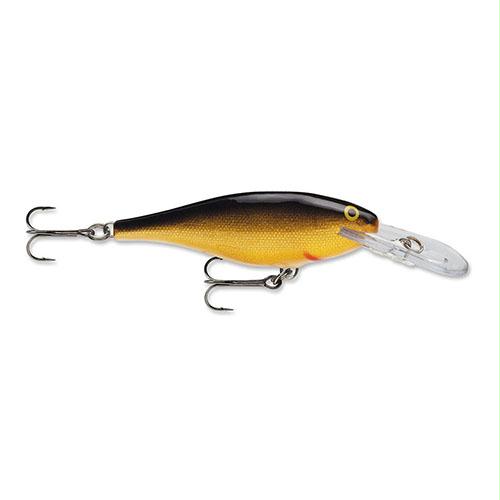 Shad Rap Lure – Size 05, 2″ Length, 4′-9′ Depth, 2 No 8 Treble Hooks, Gold, Per 1