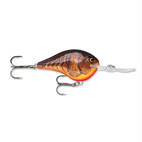 Dives-To Series Custom Ink Lure – Size 06, 2″ Length, 6′ Depth, 2 Number 5 Treble Hooks, Dark Brown Crawdad, Per 1