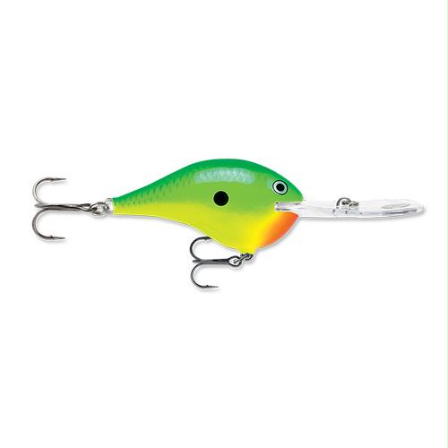 Dives-To Series Custom Ink Lure – Freshwater, Size 20, 2 3-4″ Depth, 2 #2 Treble Hooks, Chartreuse Lime, Per 1