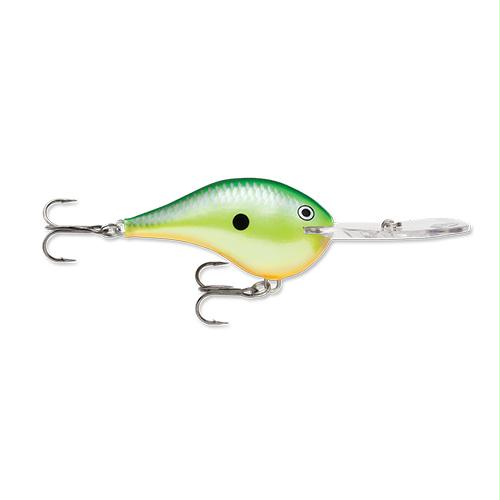 Dives-To Series Custom Ink Lure – Freshwater, Size 20, 2 3-4″ Depth, 2 #2 Treble Hooks, Rasta, Per 1
