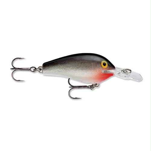 Fat Rap Hard Bait Lure – Freshwater, Size 05, 2″ Length, 3′-5′ Depth, 2 #4 Treble Hooks, Silver, Per 1