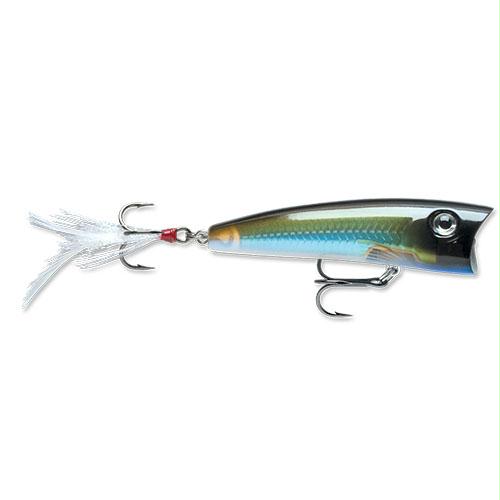 X-Rap Pop Hard Bait Lure – Freshwater, Size 07, 2 3-4″ Length, Topwater Depth, Moss Back Shiner, Per 1