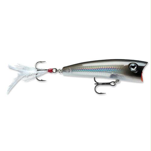 X-Rap Pop Hard Bait Lure – Freshwater, Size 07, 2 3-4″ Length, Topwater Depth, Pearl Gray Shiner, Per 1