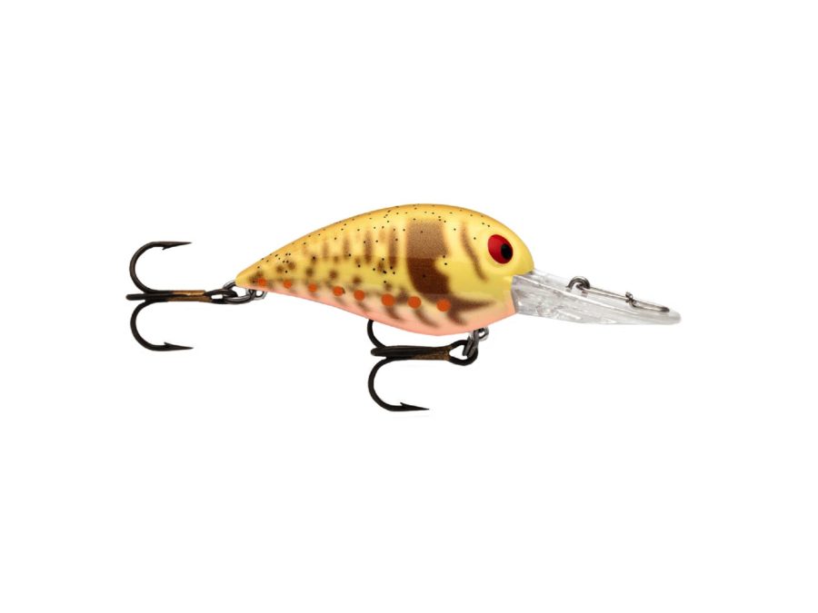 Original Wiggle Wart Lure – 2″ Length, 7′-14′ Depth, Number 4 Hook, Brown Faded Molting Craw, Per 1