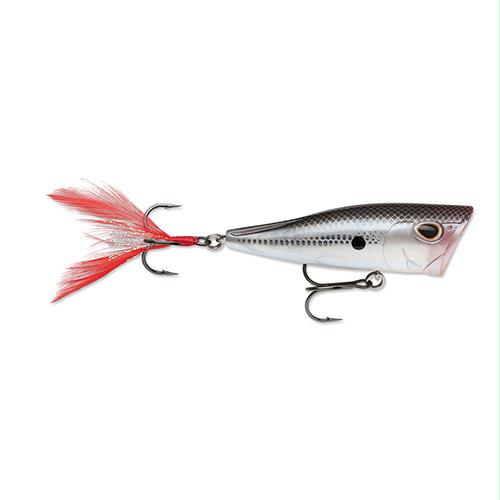 Arashi Cover Pop Hard Bait Lure – Size 08, Topwater, 3 1-8″ Length, #2 Hook, 1-2 oz, Black Silver Shad, Per 1