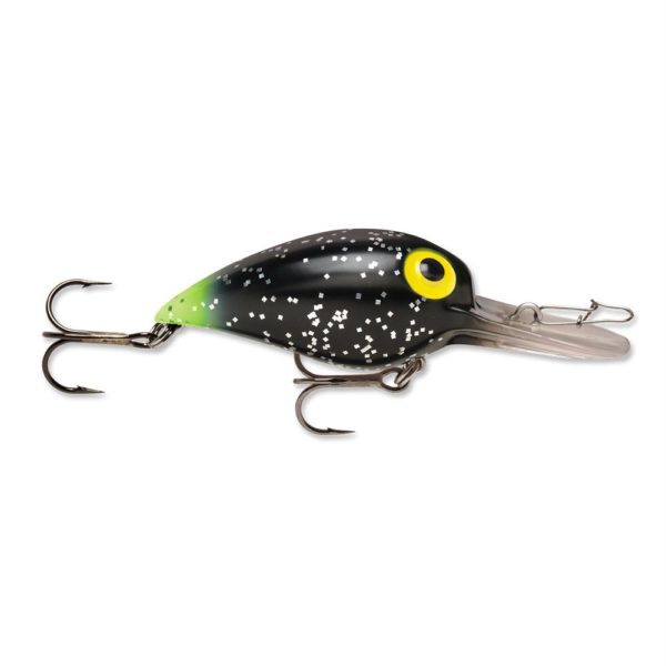 Original Wiggle Wart Lure – 2″ Length, 7′-14′ Depth, #4 Hook, Black Glitter-Chartreuse Tail, Per 1